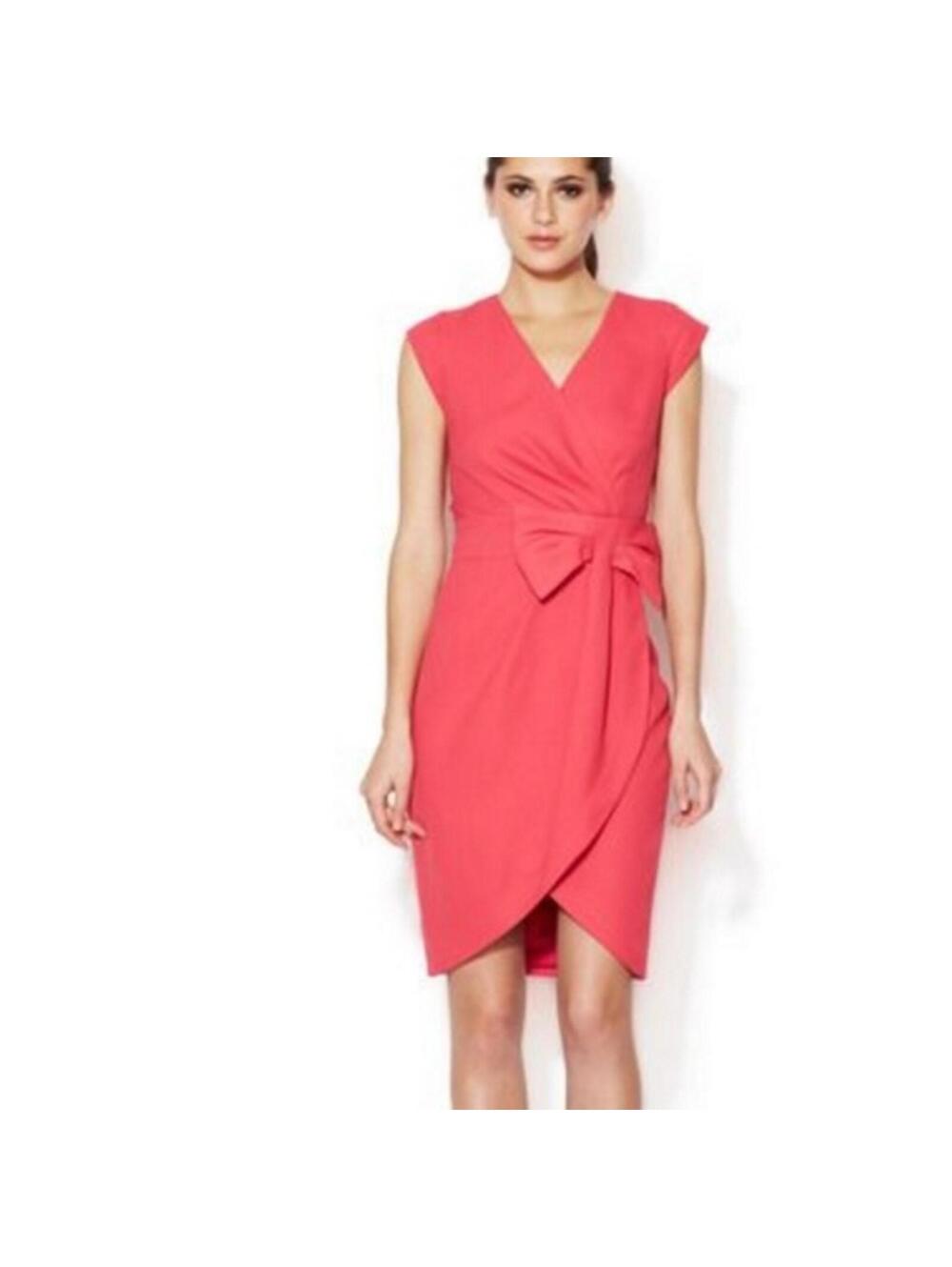ERIN Erin Fetherston Raspberry Red Wrap Dress w/ Bow (NWT)